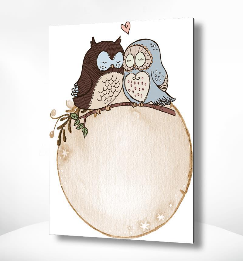 Malen nach Zahlen Liebe Eulen