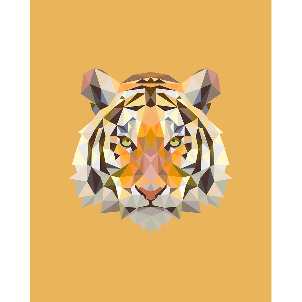 Malen nach Zahlen Lion Polygon Orange