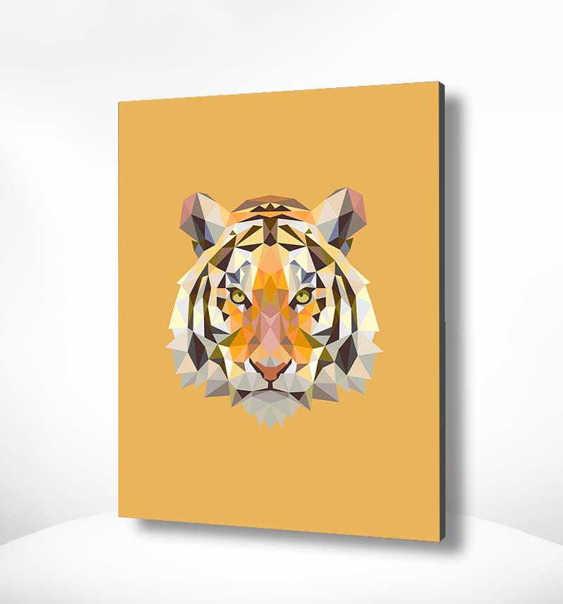 Malen nach Zahlen Lion Polygon Orange