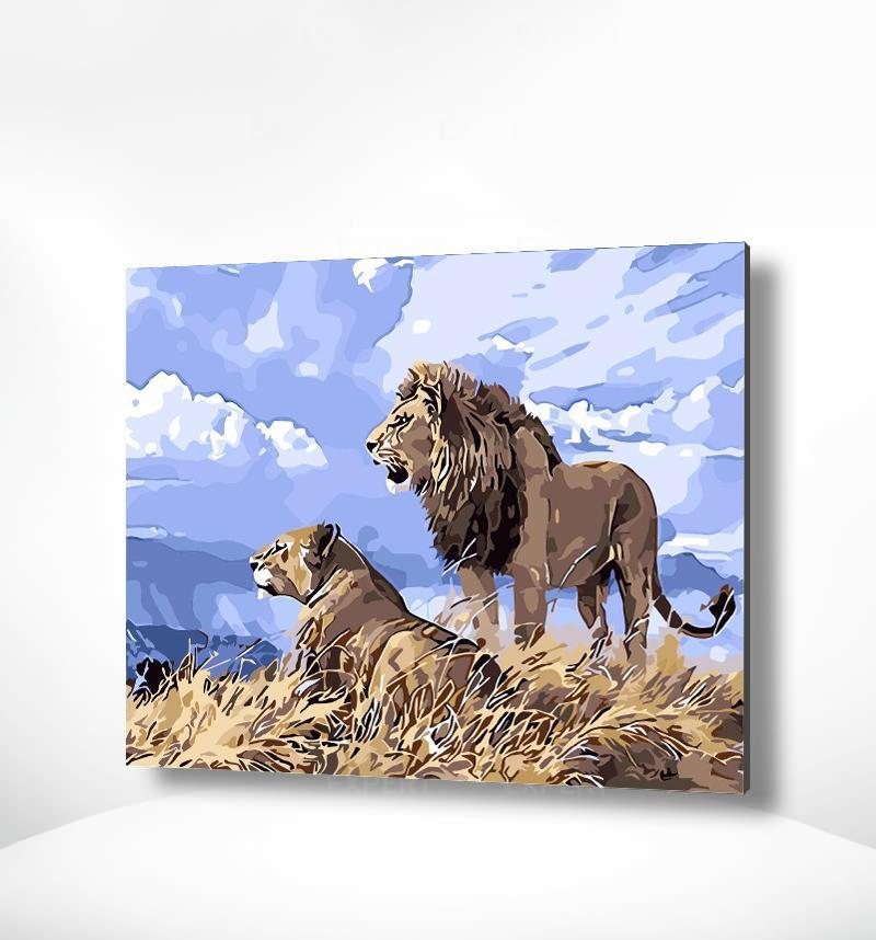 Malen nach Zahlen Lions Blauer Himmel-Malen Nach Zahlen Experte