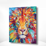 Malen nach Zahlen Lions Portrait Farbig