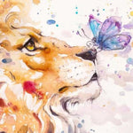 Malen nach Zahlen Löwe und Schmetterling auf Nase