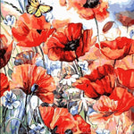 Malen nach Zahlen Mohnblumen mit Schmetterling