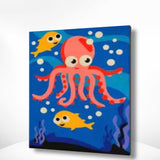 Malen nach Zahlen Oktopus mit Fischen