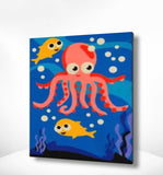 Malen nach Zahlen Oktopus mit Fischen-Malen Nach Zahlen Experte