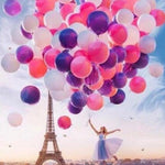 Malen nach Zahlen Paris mit Luftballons