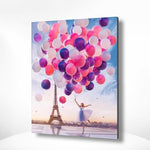 Malen nach Zahlen Paris mit Luftballons