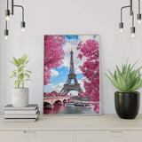 Malen nach Zahlen Paris mit rosa Bäumen