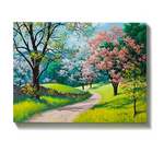 Malen nach Zahlen Park mit rosa Blumen