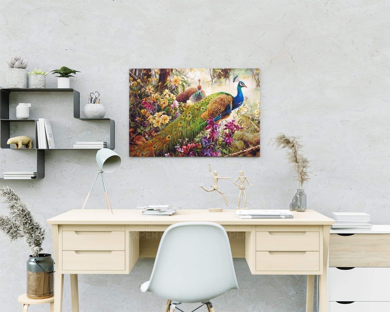 Malen nach Zahlen Pfaue im Wald