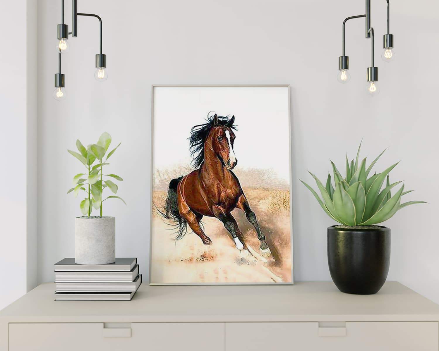 Malen nach Zahlen Pferd im Galopp