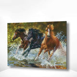 Malen nach Zahlen Pferde im Meer