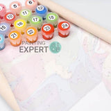 Malen nach Zahlen Rot, blau und gelb Vögel