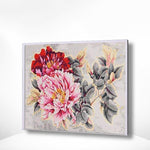 Malen nach Zahlen Rot und Rosa Blumen