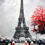 Malen nach Zahlen Schwarz und weiß Paris mit Blumen