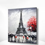 Malen nach Zahlen Schwarz und weiß Paris mit Blumen