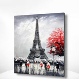 Malen nach Zahlen Schwarz und weiß Paris mit Blumen