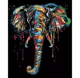 Malen nach Zahlen Schwarzer Elefant mit Farben-Malen Nach Zahlen Experte