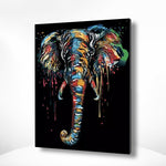 Malen nach Zahlen Schwarzer Elefant mit Farben-Malen Nach Zahlen Experte