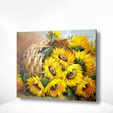 Malen nach Zahlen Sonnenblumen im Korb