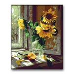 Malen nach Zahlen Sonnenblumen mit Apfel