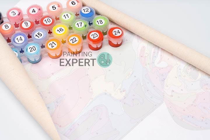 Malen nach Zahlen Spielende Katze