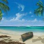 Malen nach Zahlen Strand mit Boot und Meer