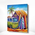 Malen nach Zahlen Strand mit Van