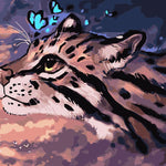 Malen nach Zahlen Tiger mit blauem Schmetterling