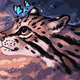 Malen nach Zahlen Tiger mit blauem Schmetterling