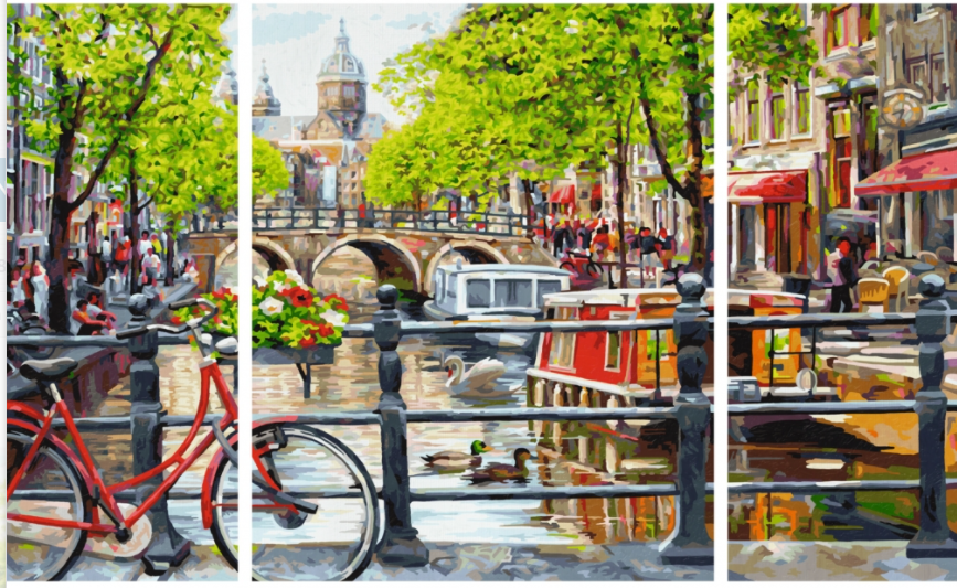 Malen nach Zahlen Triptychon Amsterdam-Malen Nach Zahlen Experte
