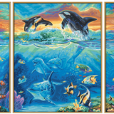 Malen nach Zahlen Triptychon Meer