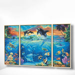 Malen nach Zahlen Triptychon Meer