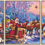 Malen nach Zahlen Triptychon Weihnachten