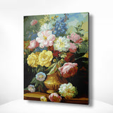 Malen nach Zahlen Vase mit bunten Blumen