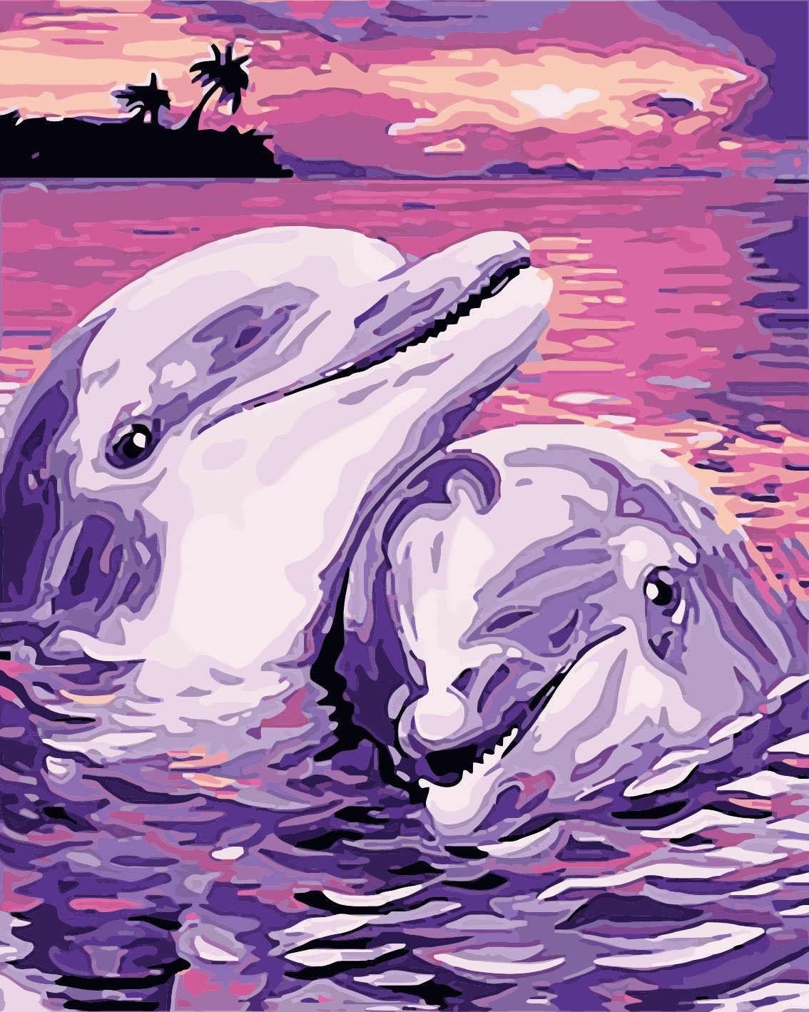 Malen nach Zahlen Verliebte Delfine