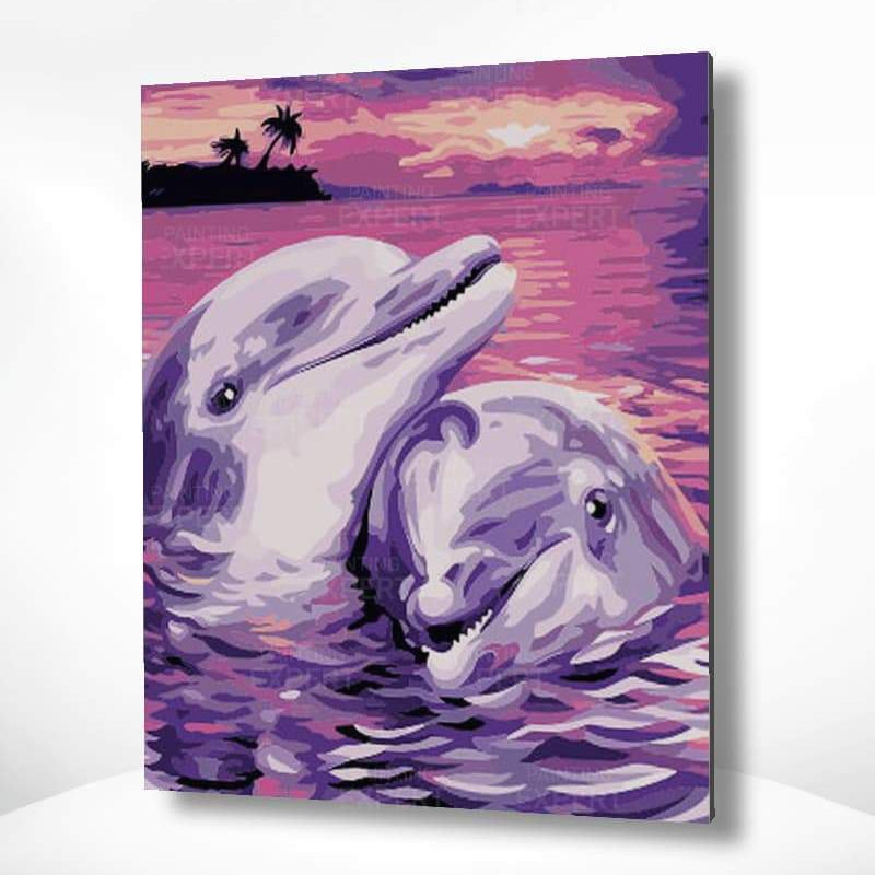 Malen nach Zahlen Verliebte Delfine