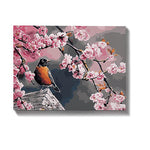 Malen nach Zahlen Vogel mit Rosa Blumen