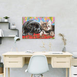 Malen nach Zahlen Welpe und Kätzchen