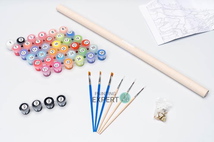 Malen nach Zahlen Welpe und Kätzchen