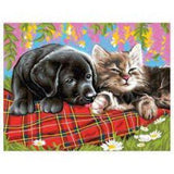 Malen nach Zahlen Welpe und Kätzchen