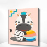 Malen nach Zahlen Zebra mit Hut