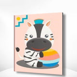 Malen nach Zahlen Zebra mit Hut