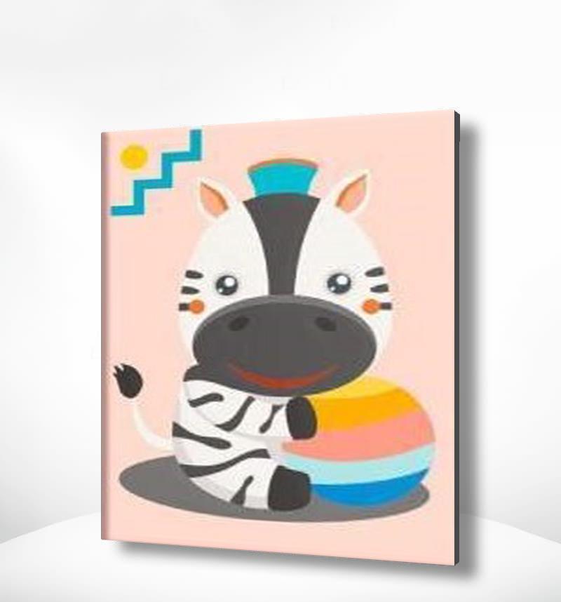 Malen nach Zahlen Zebra mit Hut