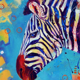 Malen nach Zahlen Zebra mit blauem Hintergrund-Malen Nach Zahlen Experte