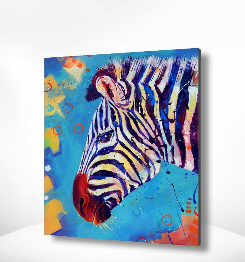 Malen nach Zahlen Zebra mit blauem Hintergrund-Malen Nach Zahlen Experte