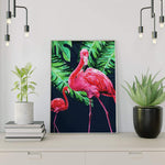 Malen nach Zahlen Zwei Flamingos