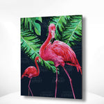 Malen nach Zahlen Zwei Flamingos