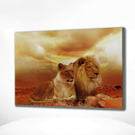 Malen nach Zahlen Zwei Löwen